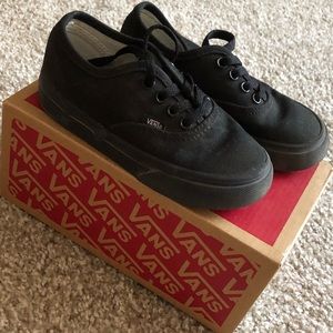 Toddler black vans size 8 unisex